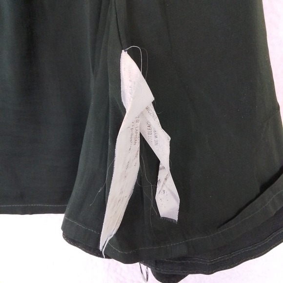 H&M Full Front Zip Leather Suede Mini Skirt Size Medium in Green *flawed* - Picture 9 of 12